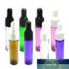 5pcs 10ML colore vetro contagocce bottiglia vasetti fiale con pipetta per profumo cosmetico bottiglie di olio essenziale