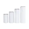 Wholesale! Stainless Steel Straight Tumblers 12oz 15oz 20oz 30oz Sublimation Blank White Double Wall Insulated Tumbler With Straws and lids Water Cups B0003