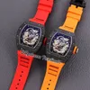 2022 fibra de carbono TPT Miyota automática Tourbillon Mens Assista 3D Sapphire Dragon Skeletton Dial