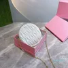 3-kleuren lamskijnige geplooide mini ronde cake schoudertas ontwerper luxe vrouwen zacht leer comfortabele messenger portemonnee schattige loli tas