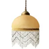 Hanglampen vintage messing glazen kwastje lichten slaapkamer bedgaste hangende gang veranda villa studie art deco luxe lampspender