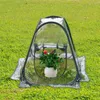 ミニポータブルプラスチック温室テントクリアカバーフラワーズボンサイ植物栽培庭園の窓が農場庭のために開かれています
