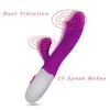 Sex Toy Massager Dildos Dual Vibrator g Spot Stimulate Vagina Clitoris Massage Silikon Vattentäta leksaker för kvinna