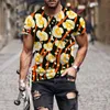 Men's T-Shirts Summer Men's Oversized Retro Short-sleeved T-shirt Casual Leopard Print 3D Harajuku Street Top 2022 Loose VersionMen's