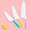 3st Kids Safety Sawtooth Cutter Plastic Fruit Knife Childrens Chef for Bread Sallad Toddler Cooking Knives DIY Tool LX4789