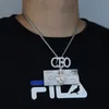 Nouveau Arrivé Lettre Initiale du PDG avec Pendentif en Argent Us Dollar Pavé Full Cz Fit Chaîne Cubaine Collier pour Hommes Femmes Garçon Fête Punk Styles Bijoux Plaqué Or Argent