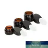 5 adet 5g / 10g / 20g / 30g Amber Kahverengi Cam Kozmetik Kavanoz Yüz Kremi Şişeleri Dudak Balsamı Örnek Cilt Bakımı Pot Makyaj Şişeleri Konteynerler