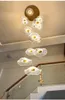 Lotus folha escadaria lâmpada lâmpada moderna minimalista sala de estar lighthouse hotel personalidade criativa levou multi-cabeça