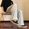 Zomer geplooide broek mannen mode casual wideleg broek mannen streetwear Koreaans los rechte ijs zijden broek heren broek j220629