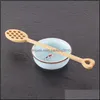 Other Dinnerware Kitchen Dining Bar Home Garden Ll Hollow Out Wood Honey Long Mixing Spoon Coffee Spoons Stirring Stic Dhmgo