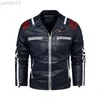 2022 Date de haute qualité Pu Veste Veste de mode en cuir hiver moto style mâle diagonale fermeture éclair pour hommes veste chaude L220801