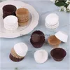 Cupcake 500pcs / Set 1,25 pouces mini-paquets en graisses Papiers à pâtisserie Muffin pour célébration de mariage Brown Natural White Amyzv