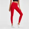 037 Einfarbige High-Rise-Leggings mit Bundtasche, Yogahose, nacktes Gefühl, Damen-Sporthose, elastische Lauf-Trainingsstrumpfhose, T-Linie 2344616