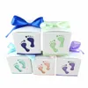 Favor Holders Baby Foot Candy Box Baby Shower Carriage Paper Sweet Bag Footprints Party Boxes Baptism Container Gift