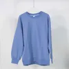 Camisola feminina casual larga perfeita para esportes, gola redonda, manga longa, camiseta para corrida, fitness, roupas de academia