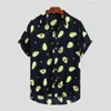 Casual shirts voor heren Europees Amerikaanse avocado afdrukken Korte mouwen strand Hawaiiaans shirt Zomerstijl Mannen lossen oversize revers jeugd topsme