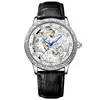 Mission marque montre hommes pleine fonction chronomètre noir blanc cuir horloge de luxe Quartz importé mouvement diamant montre cadeau A1