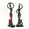 Exquisite Ethnic Style Creative Home Furnishings Festival Gift Resin Handicrafts African Beauty Statue Sculpture 210414
