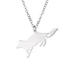 Fox hanger ketting met liefde hart rvs charme link ketting dier liefhebbers sieraden voor vrouwen en mannen kinderen geschenken