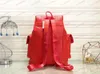 Рюкзак большой вместимости, новый тисненый красный и черный рюкзак, роскошный дизайнерский стиль с двойным плечом, модные сумки, дорожная сумка