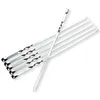 Duolvqi 6pcs/set Barbecue Meat String spiesjes stukjes roestvrij staal Churrasqueira Roast Stick voor BBQ Outdoor Picnic 220510