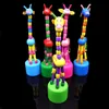 Giocattoli per bambini in legno Push Up Jiggle Puppet Giraffe Finger Toys Decorativi animali assortiti 2022
