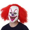 Party Masks Halloween Mask Horrible Realistic Scary Clown Mask Full Head Clown Face Cover Headgear Supplies Party Props Cosplay Costumes 220826