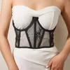 Ceintures Sexy Femmes Top Corset Couleur solide en dentelle Fleur Femme Femme Soulevez la fête Masqueade