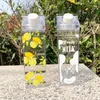 Local Warehouse 17oz Clear Milk Water Bottles 500ml PP&PS Tumblers 7color Plastic Drinking Wine Cup BPA Free Kettle A12