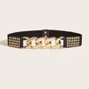 Belts Elastic Belt For Women Female Waist High Quality Gold Silver Chain Ladies Dress Coat Waistband AccessorieBelts