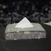 Strass-Auto-Gewebebox Bling Diamond Crystal Auto Gewebehalter Auto Styling Diamante Blockpapierabdeckung für Frauen243p