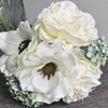 Dekorative Blumenkränze Künstliche gefälschte nordische und einfache Anemonenbraut duftender Hochzeitsstrauß Berg hält Pfingstrose Bouqu T4a7Decor