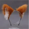 Lolita Cosplay Oreilles De Chat Bandeau Anime Dance Party Costume Loup Renard Oreille En Peluche Bandeau Filles Kawaii Cheveux Accessoires Accessoires GC1529