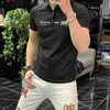 Mannen Nieuwe Polo Shirt Effen Kleur Geborduurde Letters Korte Mouw T-shirt Comfortabel Ademend Zomer Mode Man Kleding M-4XL