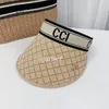 Chapéu de sol de verão Designer Cap Feminino Masculino Casquette Visor Top Vazio Caps Praia Chapéu Masculino Bonés de Beisebol Moda Ao Ar Livre Bola Boné Ajustável