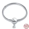 925 Gümüş Takılar Femme Kalp Yılan Zincir Boncukları Orijinal Fit Pandora Bilezik Yapma Diy hediyesi