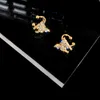 Stud Fashion Cute Rhinestone Gold Color Crystal Butterfly Earrings For Women No Piercing Fake Cartilage Korean Earring GiftsStud Farl22