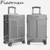 Piaoruxu Aluminium Voyage Trolly Sacs Valise Spinner Hardcase Bagages J220707