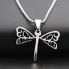 Stainless Steel Hollow Dragonfly Pendant Necklaces Long Chain Necklace For Women Jewelry Party Friends Gifts