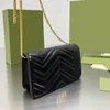 Kobiety Projektantów Torby Luxurys Torebki Cross Body Torba Złoty List Łańcuch Koperta Lady Torebka Torebka Klasyczny Solid Color Portfel V6663