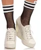 Damen-Fischnetz-Fußkettchen-Socken, gestreift, mit Rundhalsausschnitt, Söckchen, Schwarz, Streetwear, Party, elegante Damen, aushöhlen, sexy, kurze Socken