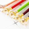 Crystal Glass Kawaii Ballpoint Pen Big Gem Ball Penns med stora Diamond Fashion School Office Supplies W1
