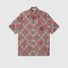 22ss الفاخرة مصمم قمصان رجالي أزياء هندسية طباعة البولينج قميص هاواي الأزهار عارضة قمصان الرجال يتأهل قصيرة الأكمام 555