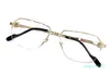 Luxus-Brillenrahmen 18 Karat unregelmäßiger Halbrahmen vergoldet ultraleichte optische Herren-Brille im Business-Stil Top-Qualität 0285O