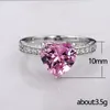 Обручальные кольца Ailodo романтическая форма формы сердца для женщин роскошные розовые белые цвета кубические циркониевые ювелирные украшения подарок подарки