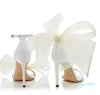 Hot Sale-Summer Sandal Dress Shoes Women's Bow trimmed Heels Party Wedding Bridal Fashion Brand Lady