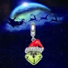 925 Sterling Silver Christmas Collection Charm Santa Claus Bead DIY لسوار Pandora