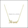 Collane con ciondolo Pendenti Gioielli 100% genuino 925 Sterling Sier Catena a maglie per donna Ladies Ins Zircon Forever Letters Collana Ymn213 D