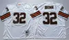 Manches longues Throwback Football 75th Anniversary 19 Bernie Kosar Jersey 1964 1986 Vintage 32 Jim Brown Mitchell and Ness Team Brown Color White Stitched Retro ncaa