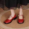 حذاء اللباس rimocy البريطانية اللؤلؤ مشبك مضخات للمرأة 2022 الربيع منخفضة الكعب ماري جينس شيوس النساء بو الجلود بلون لوليتا 220416